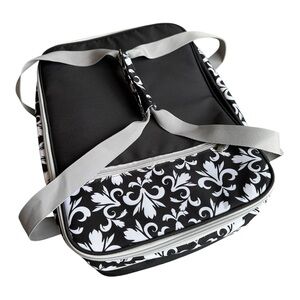 Lifewit Double Casserole Insulated Carrier 16”x 7” H Black and White With Handle